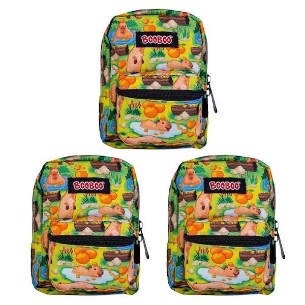 3PK MDI BooBoo Capybara Backpack Minis Capybara Mini Bag/Purse 11x15cm Kids 3y+