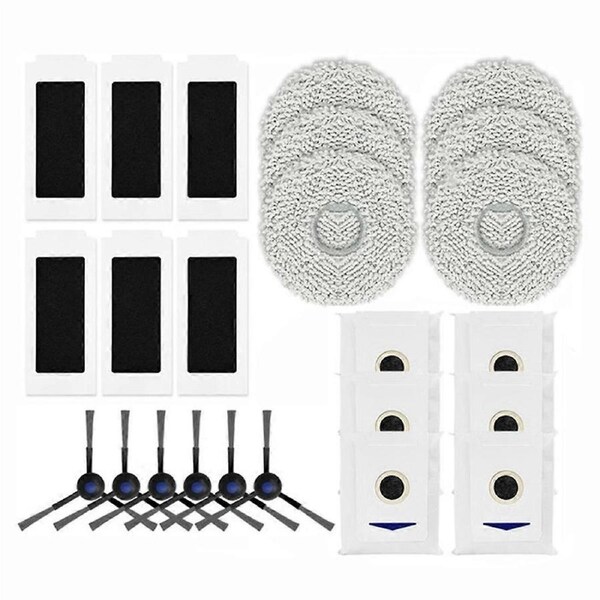 JOYBUY 24PCS Replacement Parts for Deebot T30 Pro Omni / DDX14 / T30 MAX Vacuum Side Brush Hepa Filter Mop Rag Dust Bag
