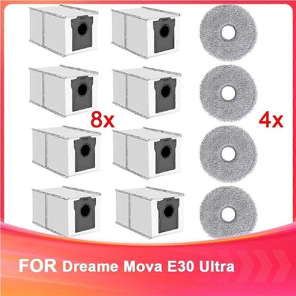 JOYBUY Accessory Set for E30 Ultra Robot Vacuum Cleaner Suction Station, Vacuum Cleaner Bags + Washable Mop