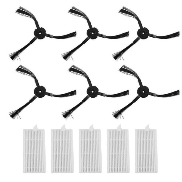 JOYBUY 6X Side Brush +5X Filter for Lidl SSR 3000 A1 Robotic Vacuum Cleaner Accessories Vacuum Cleaner Replacement