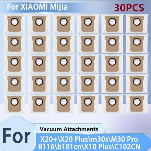 JOYBUY 30PCS Dust Bags for X20+/X20 Plus/M30s/M30 Pro/B116/B101CN/X10 Plus/C102CN Robot Vacuum Cleaner Parts
