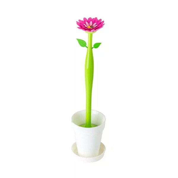 Vigar Flex Flower Power White Toilet Brush Set
