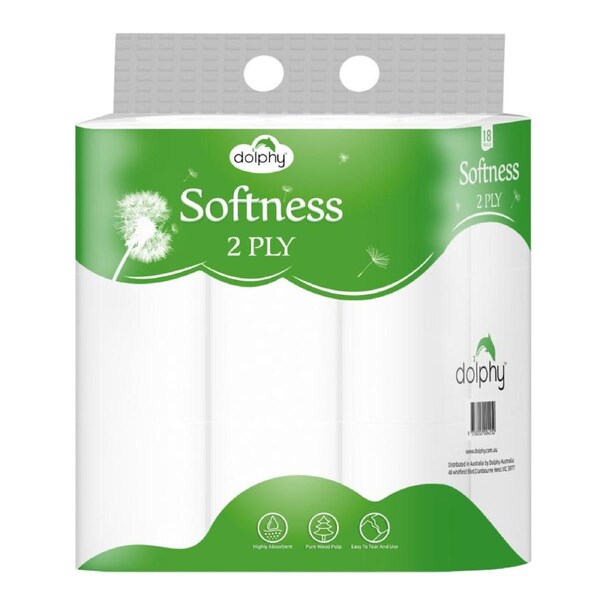 Dolphy 2-Ply Toilet Paper 72 Rolls - 180 Sheets Per Roll, Ultra Soft & Absorbent, Bulk Bathroom Tissue for Home, Office & Commercial Use