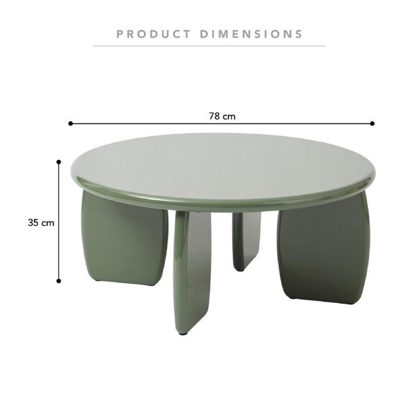 Cooper & Co. Charlie 78cm Gloss Coffee Table Green