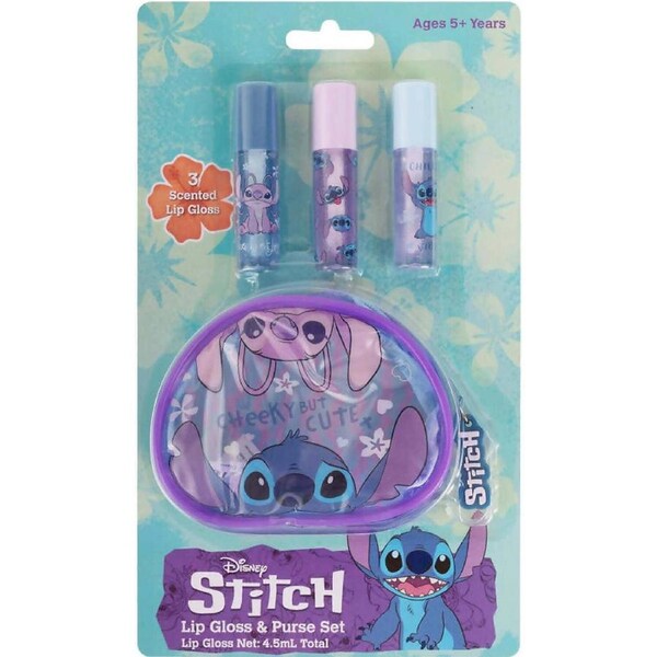 Disney Stitch - 3pk Lip Gloss & Purse Set
