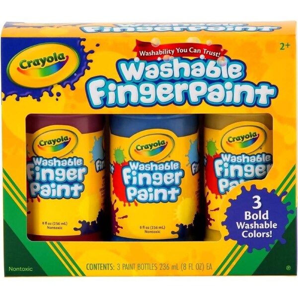Crayola - Washable Fingerpaints - 3 Bold Colors
