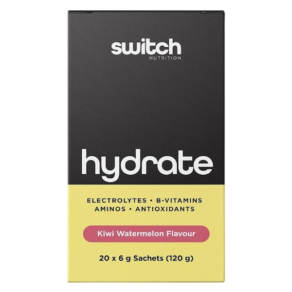 Switch Nutrition Hydrate Electrolytes Kiwi Watermelon 20 x 6g Sachets
