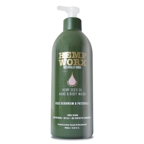 Hemp Worx Rose Geranium & Patchouli Body Wash 500ml