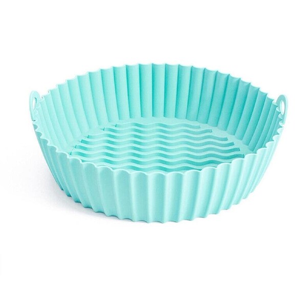 Air Fryer Silicone Pot Air Fryer Basket Liner Non-Stick Safe Oven Baking Tray Mint Green