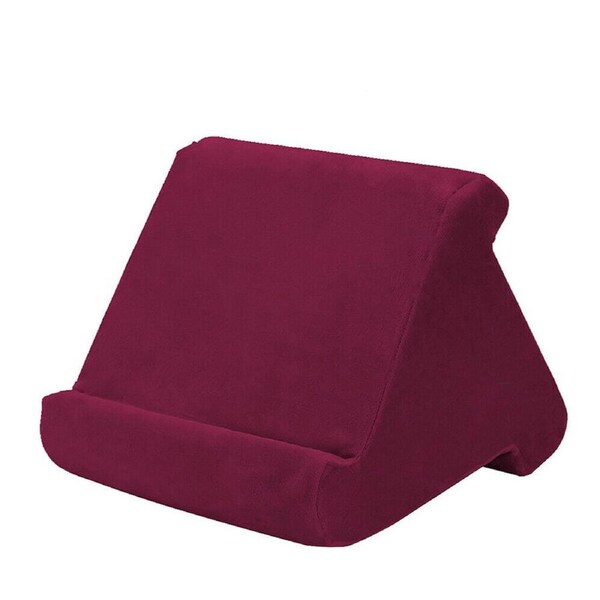 Tablet Pillow Stands For iPad Book Reader Holder Rest Laps Reading Cushion Wine Red