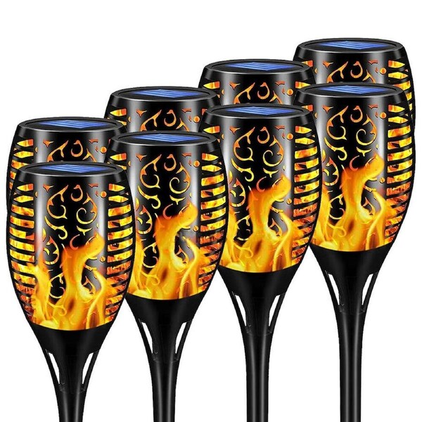 Flame Solar Torch Light Waterproof Garden Lantern Lamp Flickering Dancing 8x