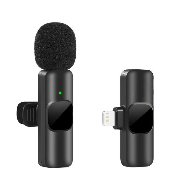Wireless Lavalier Microphone Mic For iPhone Apple Phone iPad Vlog Live Stream One Microphone