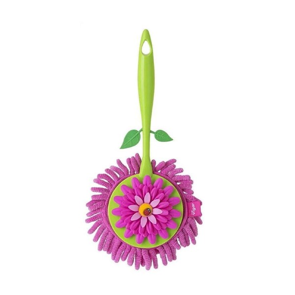 Vigar Flower Power Round Microfibre Duster Pink