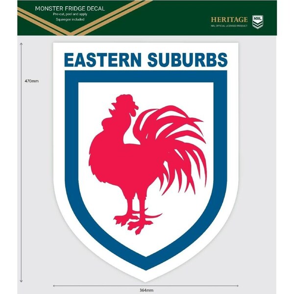 NRL Heritage Fridge Decal - Eastern Suburbs - Team Logo Sticker - 470x364mm