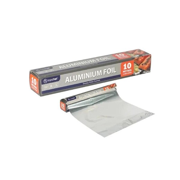 Top Chef Easy Dispensing Micriwave Safe Durable Aluminum Foil - 30cm x 10m