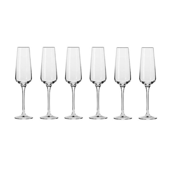 6pc Krosno Avant-Garde 180ml Champagne Flute Glasses