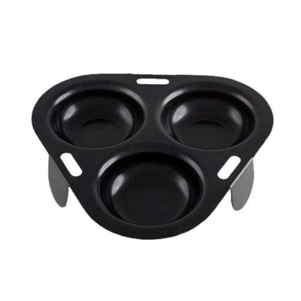 Cuisena Non-Stick 3-Egg Steel Poacher Cooker - Black
