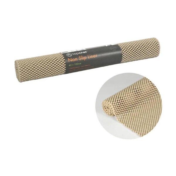 Top Chef Beige Non Slip Drawer Liner PVC Material Versatile Use - 40x100cm
