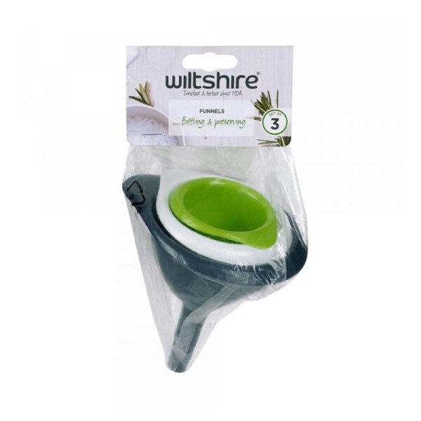3pc Wiltshire Classic Funnels Heavy Duty Plastic High Temperature 120C
