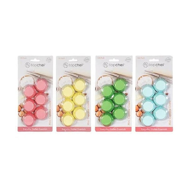 120pc Top Chef Designed Mini Cupcake Liners Grease Resistant Paper - 4.2x3x2cm