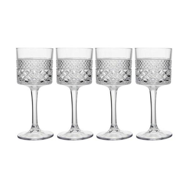 4pc Maxwell & Williams Speakeasy 350 ml Wine Glasses Drinkware Set - Clear