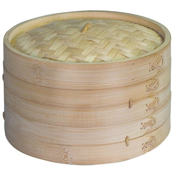 Avanti Traditional Bamboo Stackable Steamer Basket Domed Lid - 20x15 cm