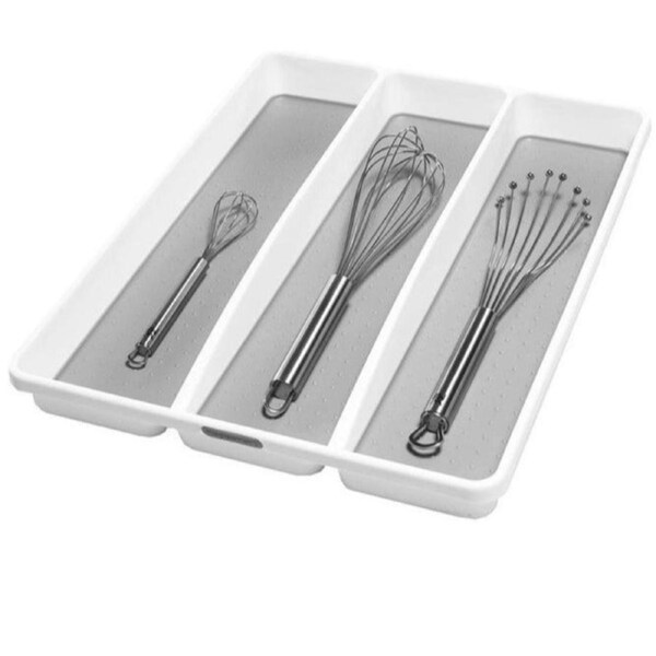 Madesmart Madesmart® Utensil Tray 3 Compartment BPA-free Plastic - White