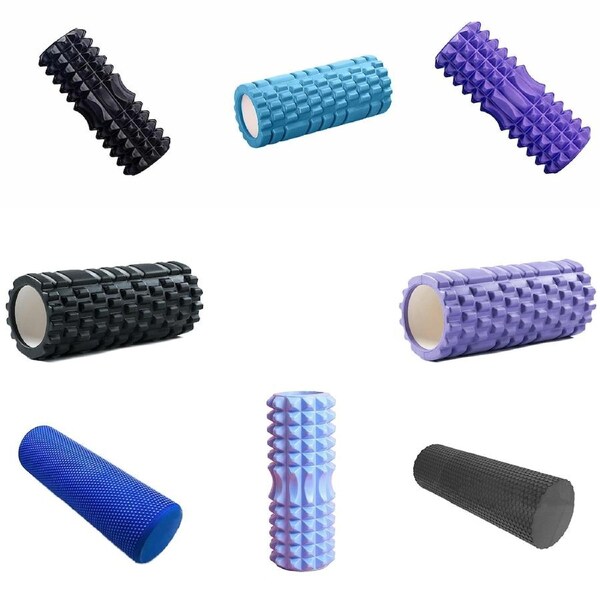 Physio EVA Foam Yoga Roller Gym Back Training Exercise Massage 33 x 15cm Classic Purple