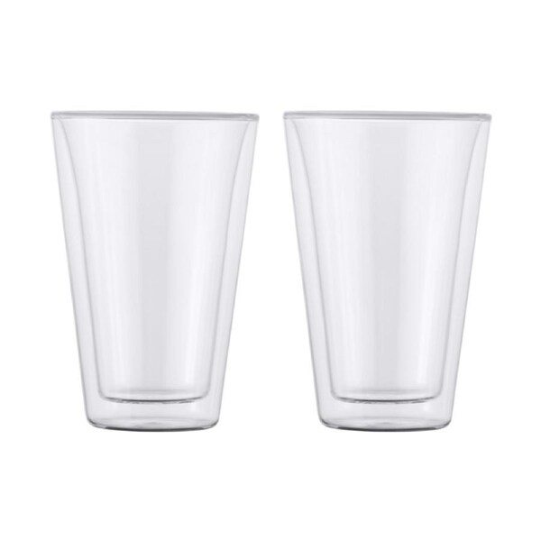 2pk Maxwell & Williams Blend Double Wall Conica Glassl Cups - 400ml Elegant