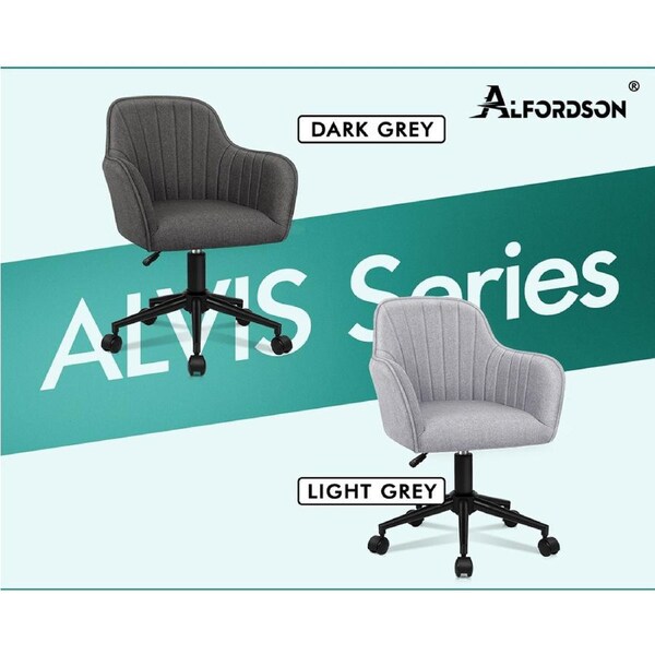 ALFORDSON Velvet Office Chair Fabric Armchair Computer Swivel Work Study Adult Kids Layla - Pink