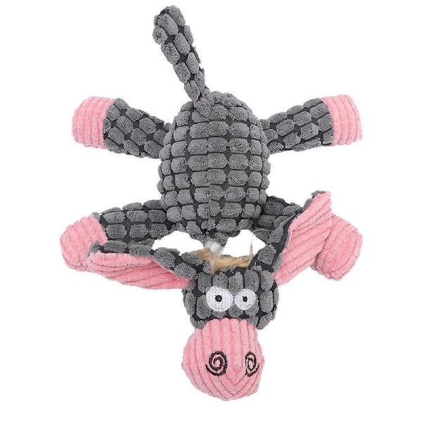 Plush Pet Toys Supplies Cartoon Pet Dog Toys Plush Dog Toys Squeaky Dog Chew Toys for Small Dogs Brown