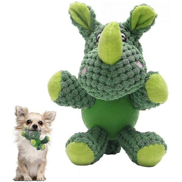 Dog Toy Plush Squeaky Durable Small Dog Toys Low Stuffing Interactive Dog Plush Toys With Squeaker Puppy Chew Toys Reduces Boredomrhino