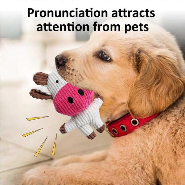 Set of 4 plush toys for dogs, toys for dogs with sound, set of toys for small and medium dogs