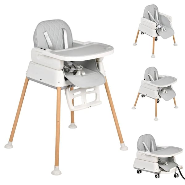 Advwin 4-in-1 Baby High Chair Portable Feeding Chair Foldable Infant Dining Seat