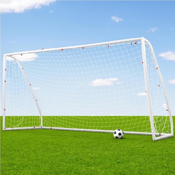 Everfit 12FT Soccer Football Goal Net UPVC Frame PE Mesh Weatherproof Portable Goals Training