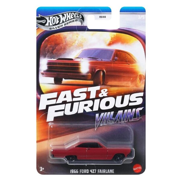 Hot Wheels Silver Series Fast & Furious Villains Diecast Car 1:64 - 1966 Ford 427 Fairlane