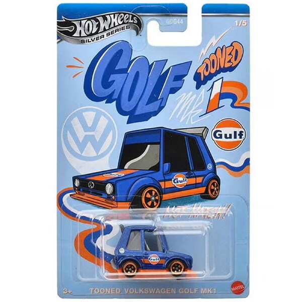 Hot Wheels Silver Series Tooned Gulf Diecast Car 1:64 - Tooned Volkswagen Golf MK1
