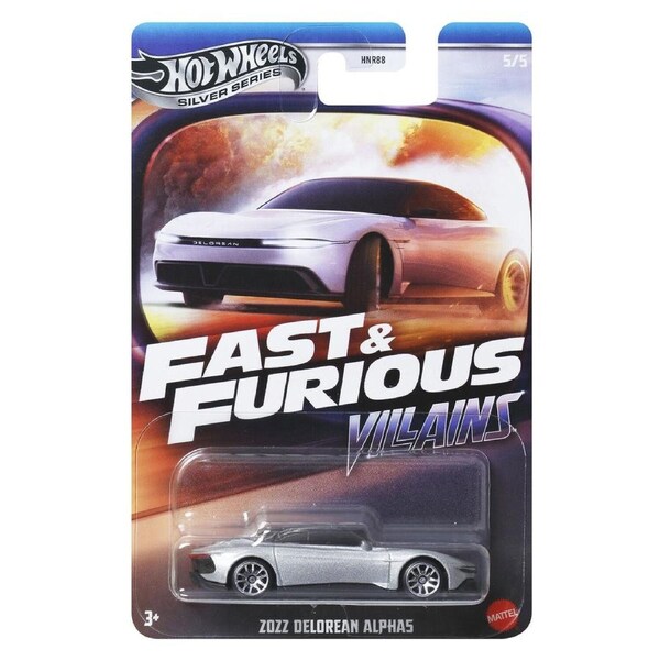 Hot Wheels Silver Series Fast & Furious Villains Diecast Car 1:64 - 2022 DeLorean Alpha5