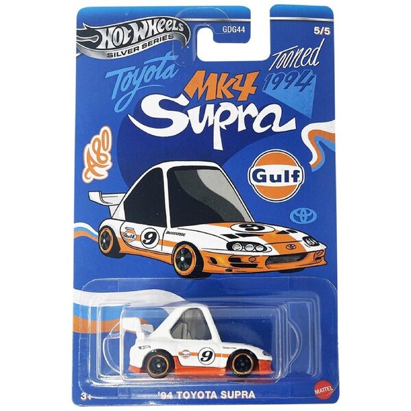 Hot Wheels Silver Series Tooned Gulf Diecast Car 1:64 - '94 Toyota Supra