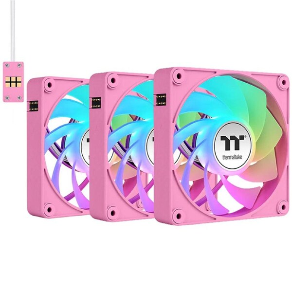 Thermaltake CT120 EX Reverse Blades ARGB 120mm PWM Pink Fan - 3 Pack (CL-F225-PL12PK-A)