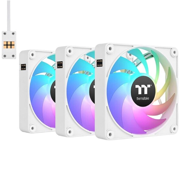 Thermaltake CT140 EX ARGB Standard Blades 140mm PWM White Fan - 3 Pack (CL-F191-PL14SW-A)