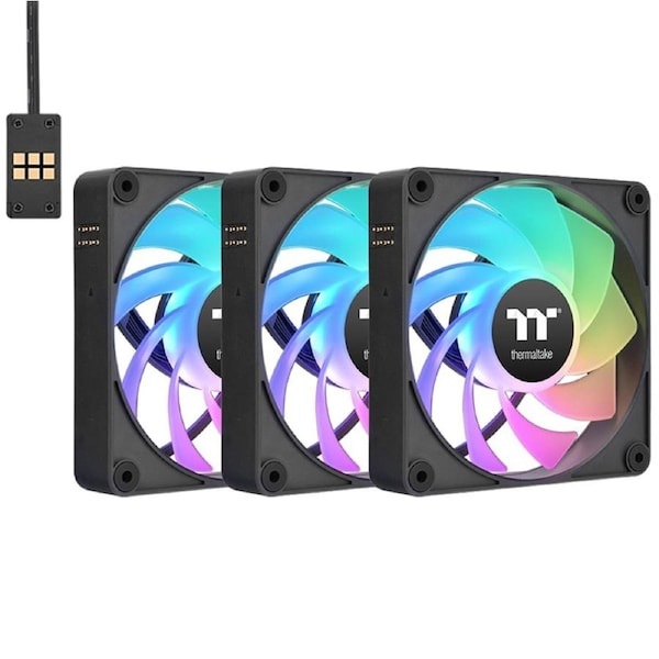 Thermaltake CT140 EX Reverse Blades ARGB 140mm PWM Black Fan - 3 Pack (CL-F193-PL14SW-A)