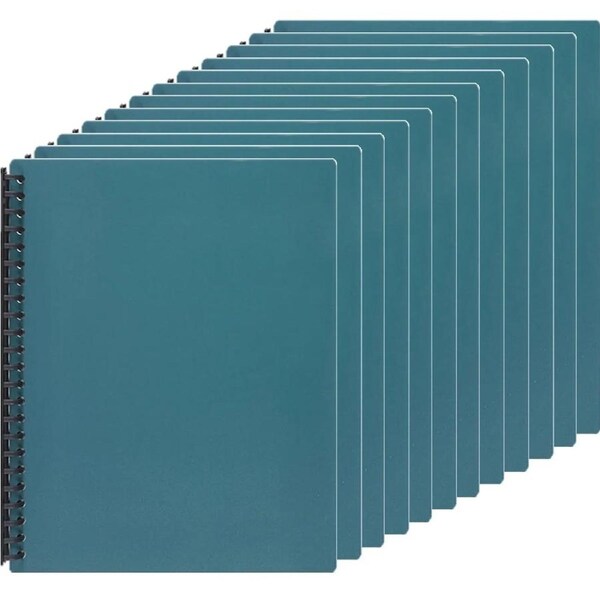 Marbig Display Book Refillable 40 Pocket A4 Green 12 Pack