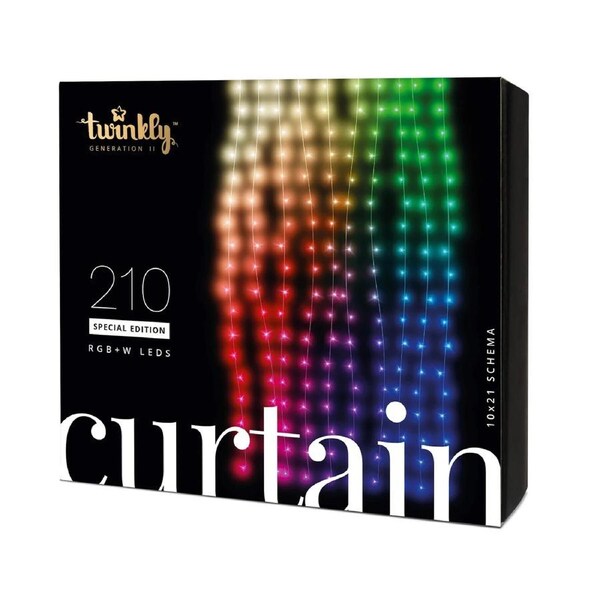 Twinkly LED Curtain Light AU Plug Clear Wire RGB+W - 210