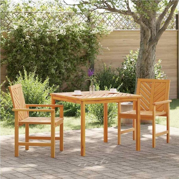 Garden Dining Set 3 pcs Brown Solid Acacia Wood vidaXL