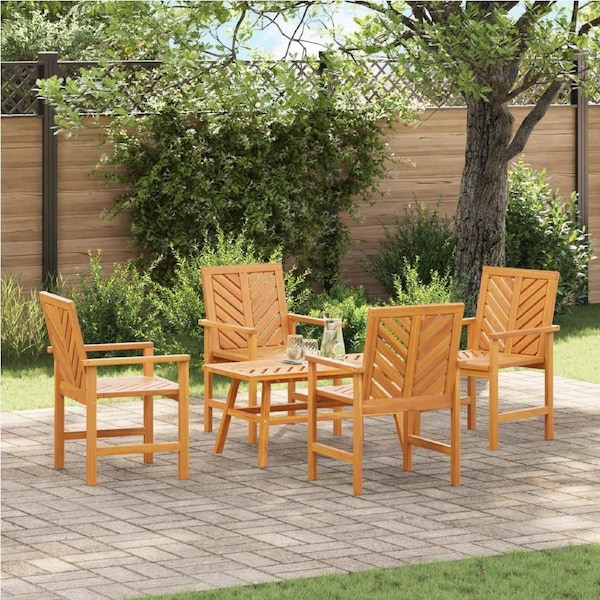Garden Lounge Set 5 pcs Brown Solid Acacia Wood vidaXL