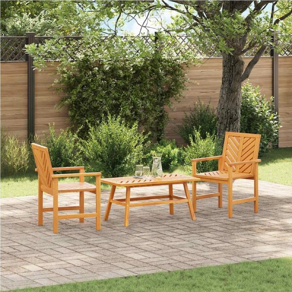 Garden Lounge Set 3 pcs Brown Solid Acacia Wood vidaXL