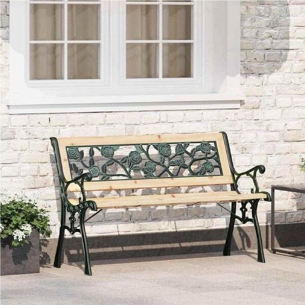 Garden Bench with Cushion Brown 116 x 54 x 73 cm Wood vidaXL