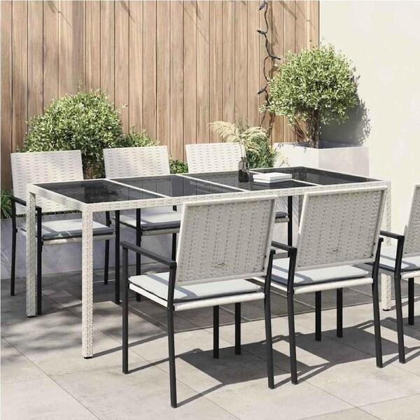 Garden Table White 190 x 90 x 75 cm Poly Rattan vidaXL
