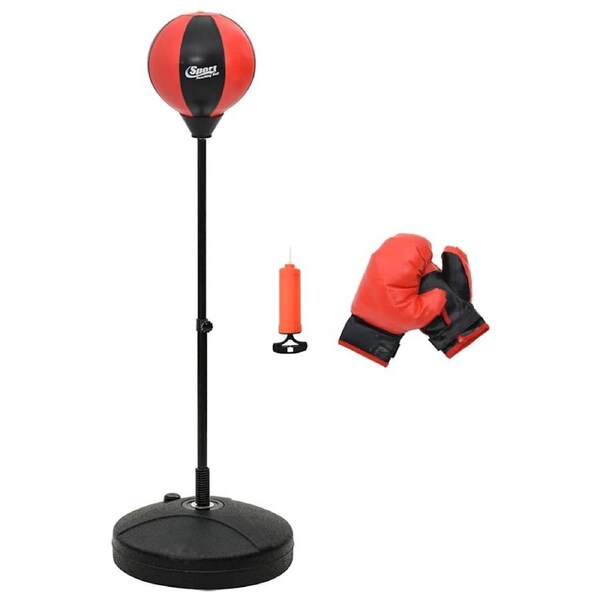 Punching Ball Set with Gloves and Pump Adjustable Height 81-122 cm vidaXL